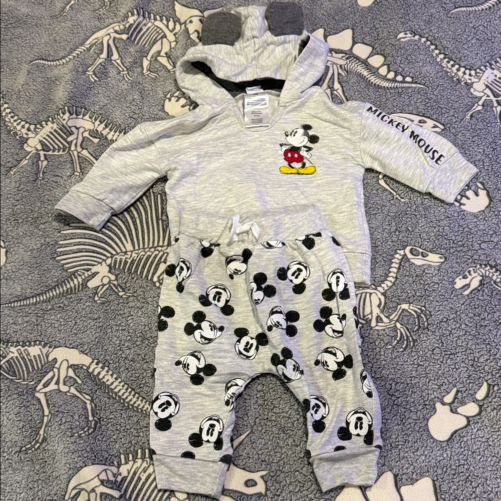 Disney Gray Mickey Mouse Kids Matching Set